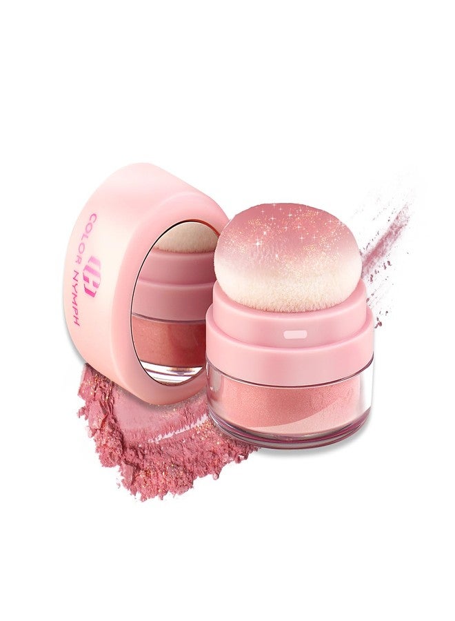 Color Nymph Cushion Blush Powder Micro-Shimmer Cheek Blusher Mushroom Face Blush For Cheek Makeup For Brown/Tan Skin Easy to Blend Highly Pigmented 04# Berry Pink - Image 1